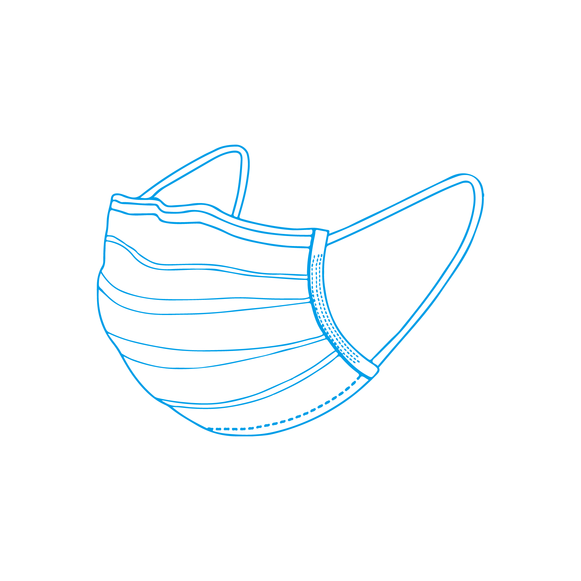 口罩线稿医疗穿戴iocn疫情防护元素矢量